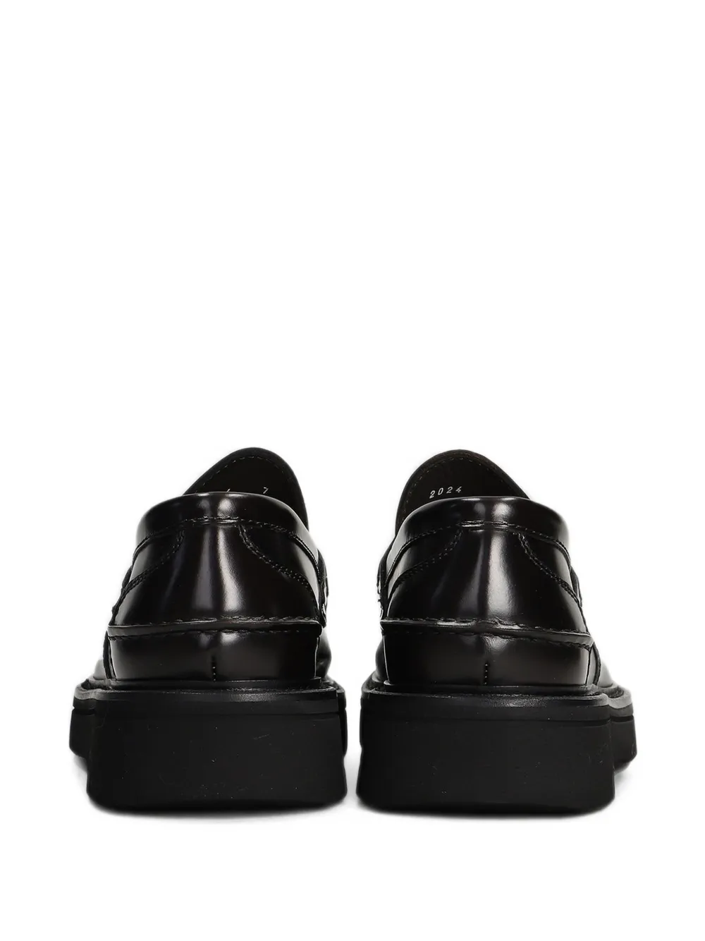 Green George leather penny loafers Zwart