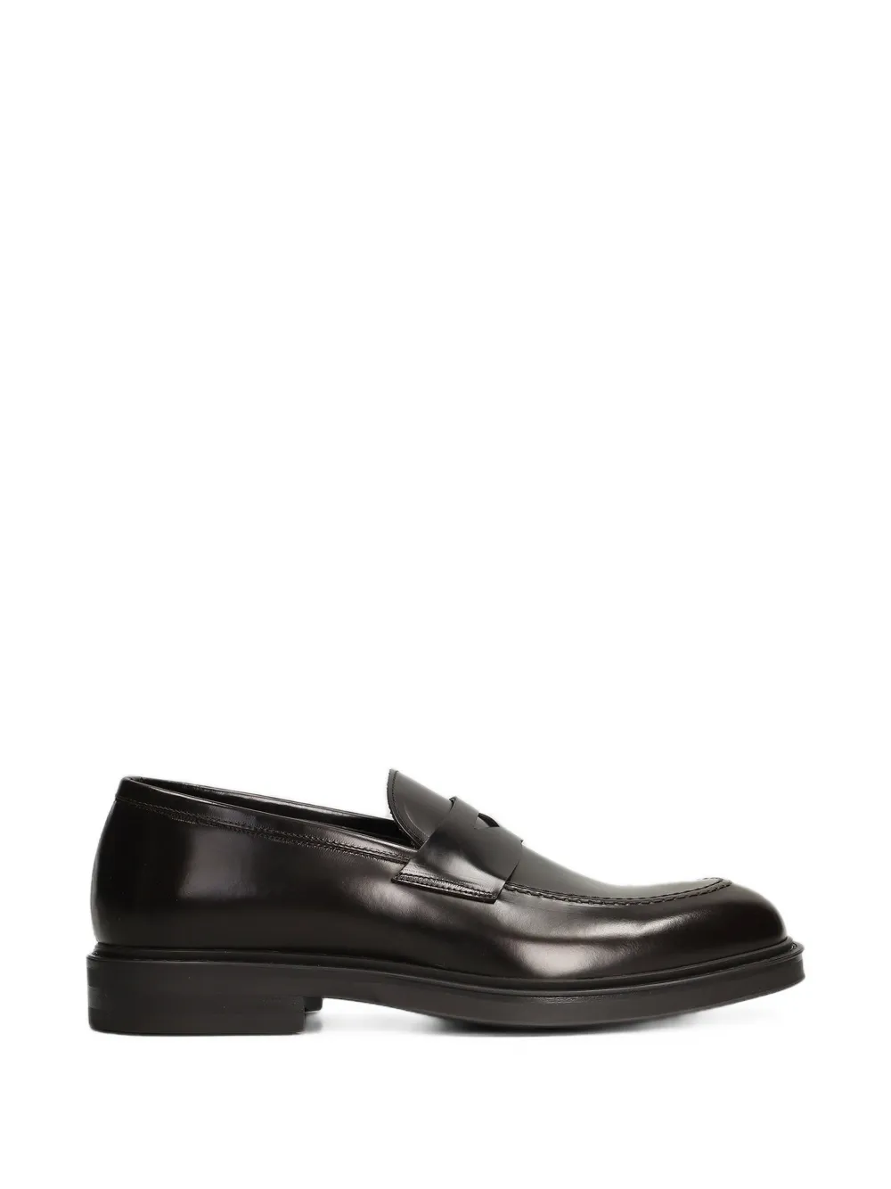 Green George leather penny loafers - Marrone
