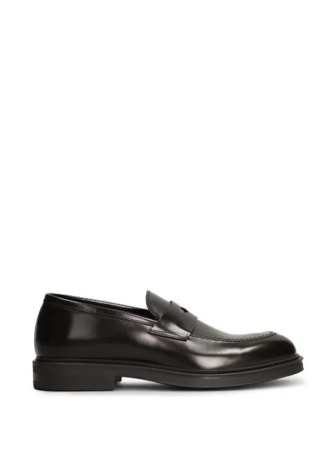 Green George leather penny loafers