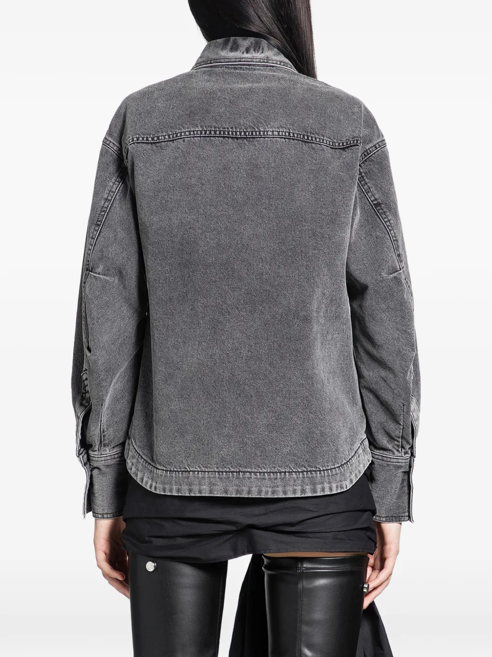 The Attico Eliza asymmetric-hem shirt Grijs