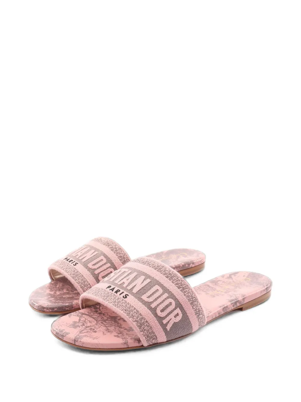 Christian Dior Pre-Owned 2010s Dway Toile de Jouy slide sandals - Rosa