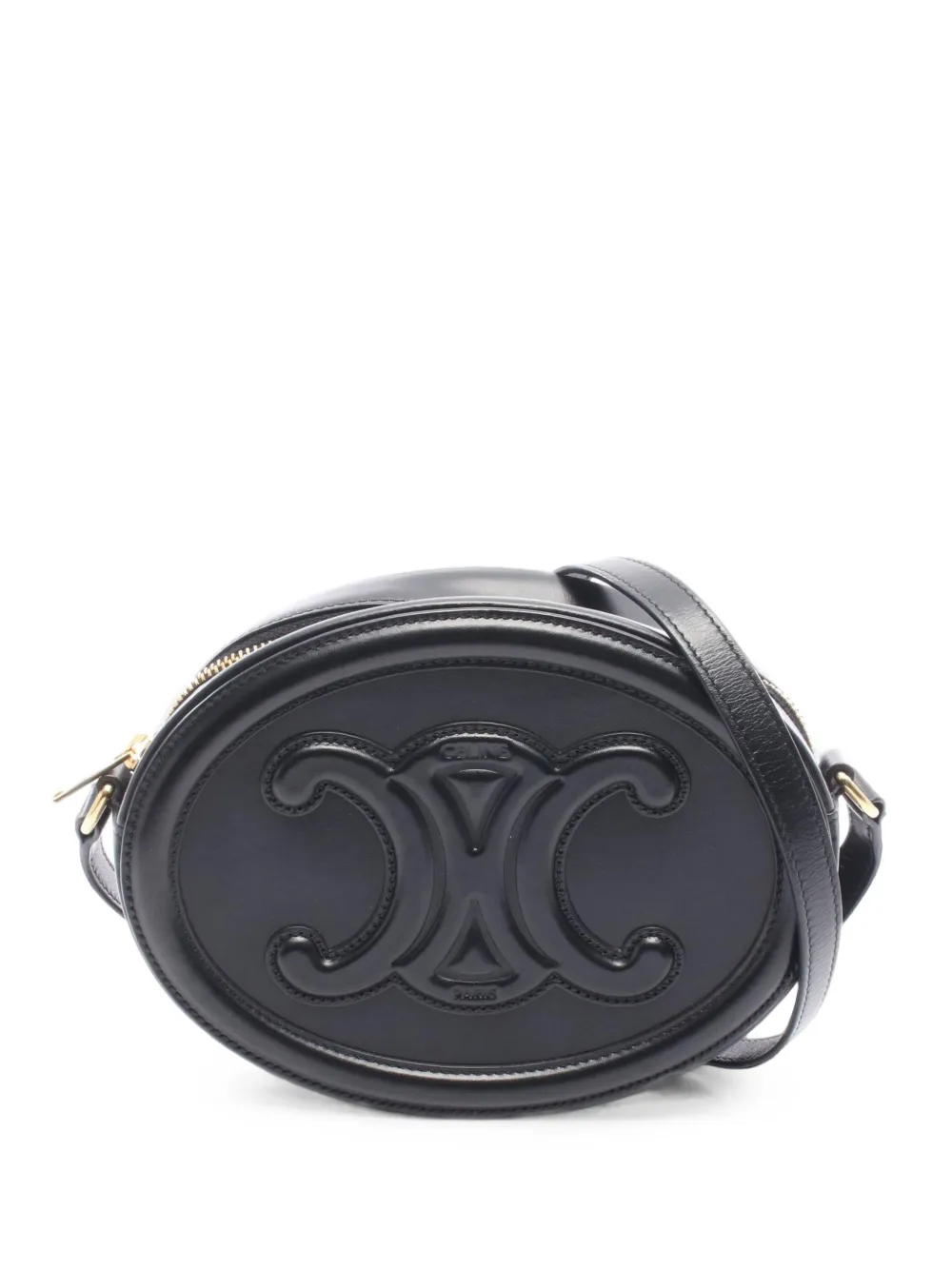 Celine Pre-Owned Borsa a spalla Triomphe ovale anni 2010 - Nero