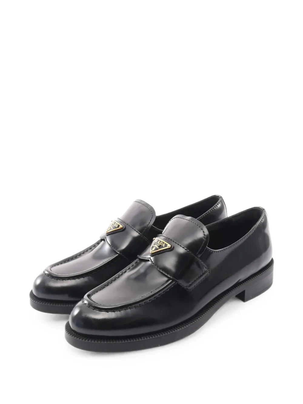 Prada Pre-Owned 2020s triangle logo loafers - Nero