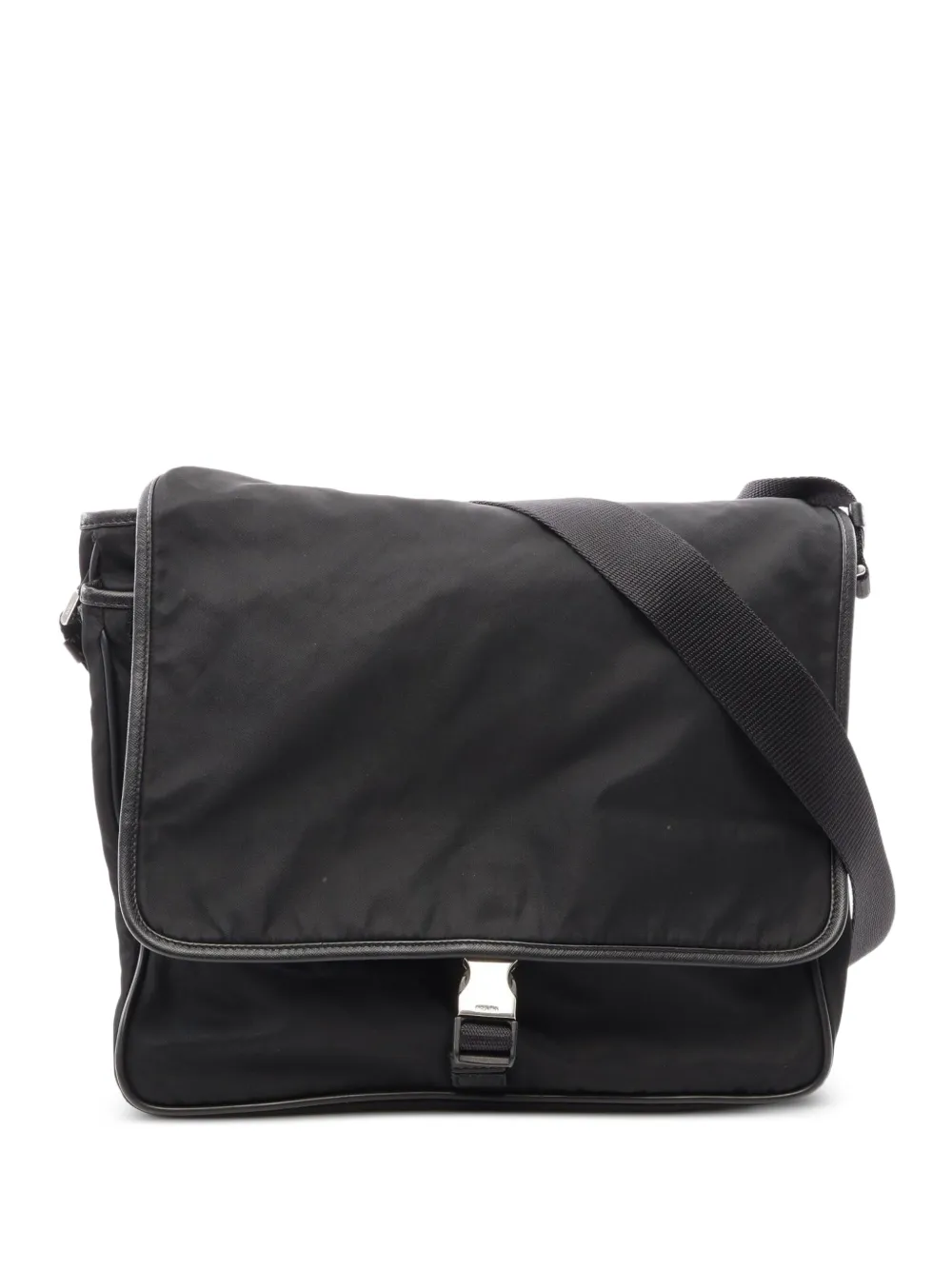 Prada Pre-Owned 2000s leather-trim messenger bag - Nero