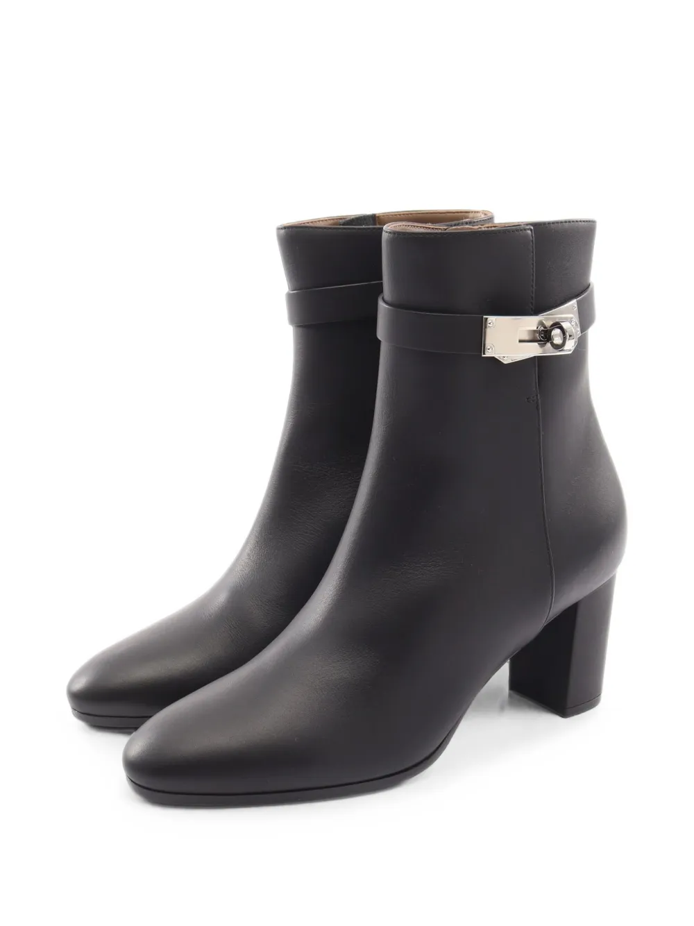 Hermès Pre-Owned 2020s Saint Germain Kelly-buckle heeled ankle boots - Schwarz