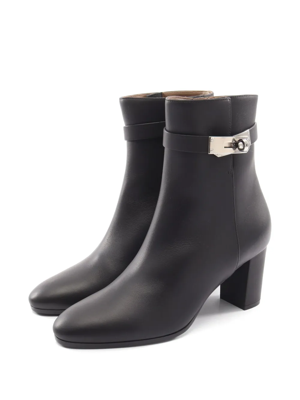 Hermès Pre-Owned 2020s Saint Germain Kelly-buckle heeled ankle boots - Nero