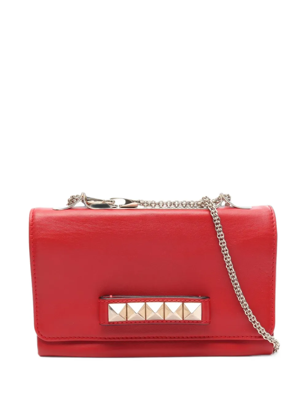 Valentino Garavani Pre-Owned 2000s Rockstud chain cross body bag - Rosso