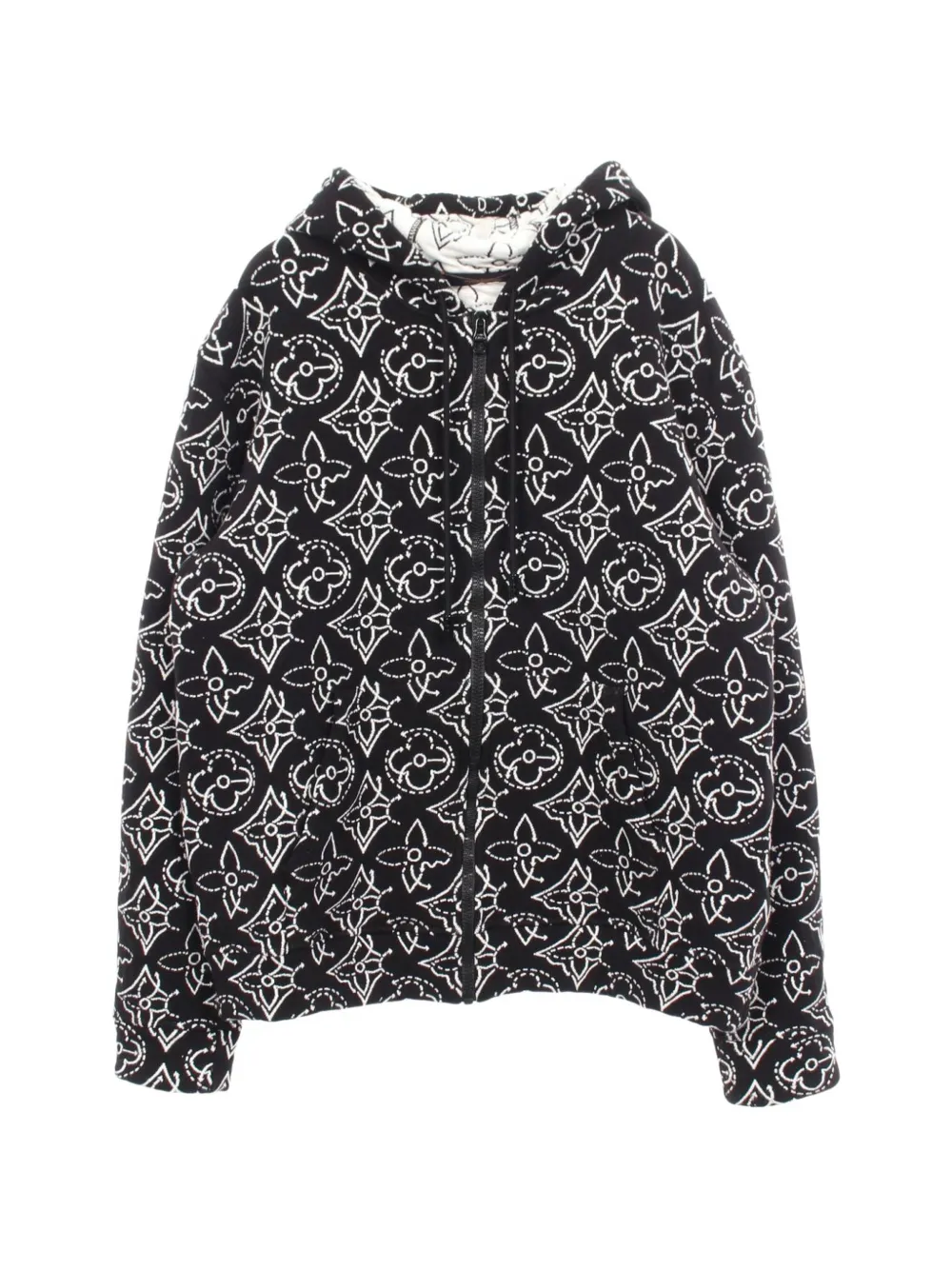 Louis Vuitton Pre-Owned x NBA 2010s Monogram Flower quilted hoodie - Schwarz