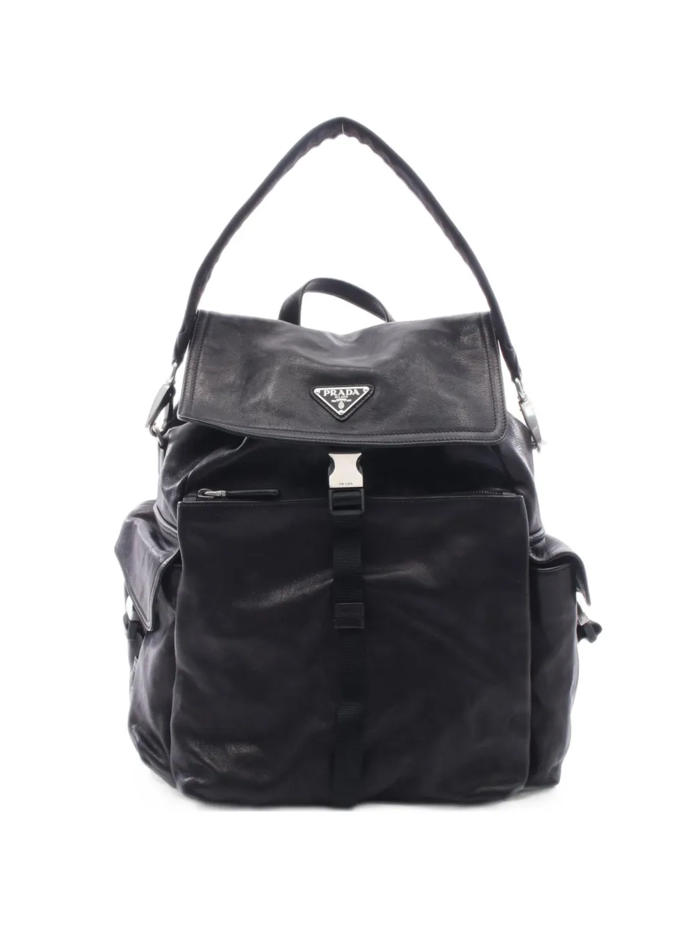 Prada Pre-Owned 2010s triangle logo backpack - Nero