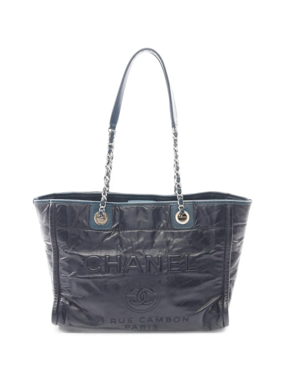 CHANEL Pre-Owned 2021 Deauville chain tote bag - Blu