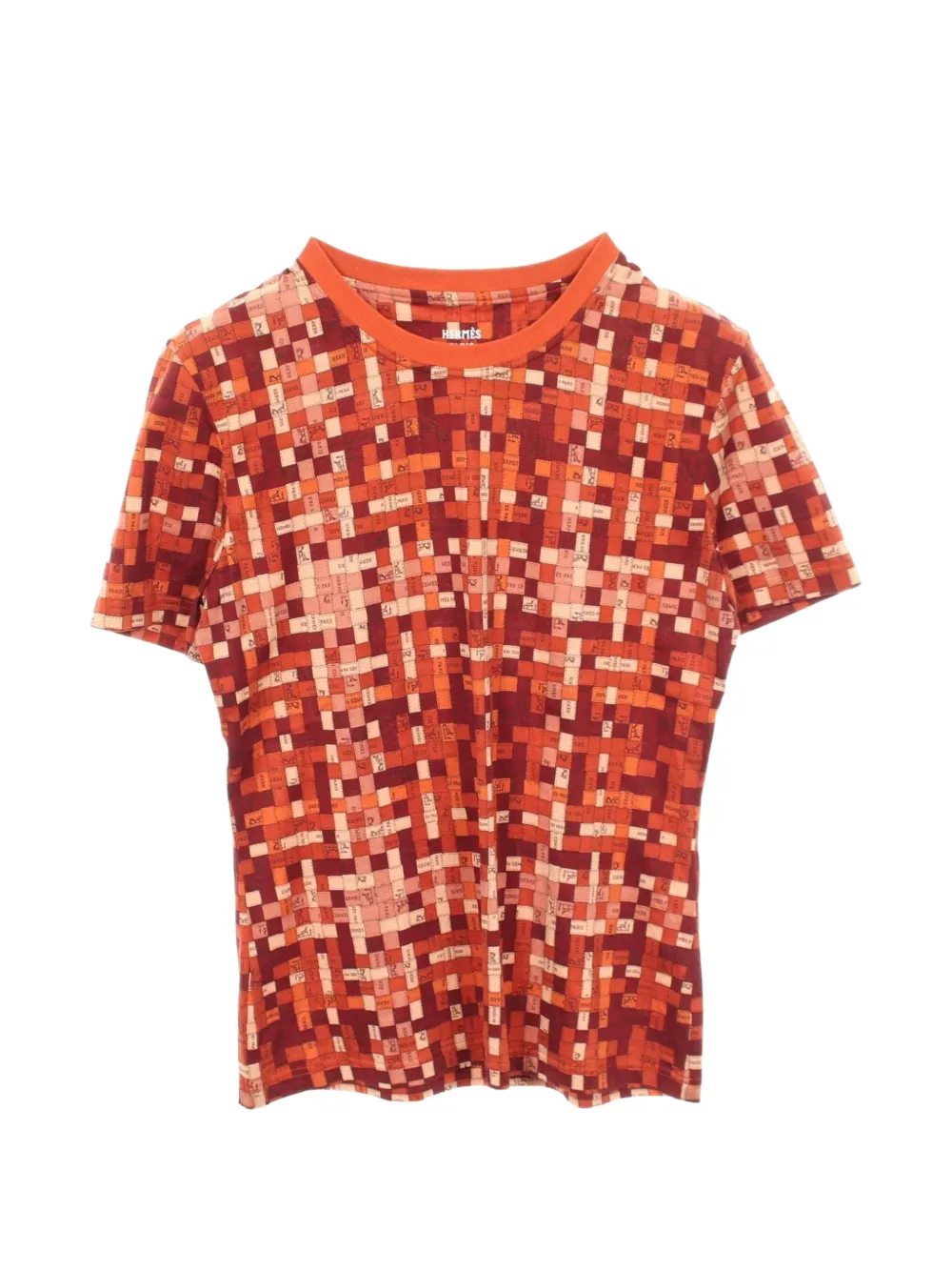 Hermès Pre-Owned 2010s Bolduc Check T-shirt - Orange