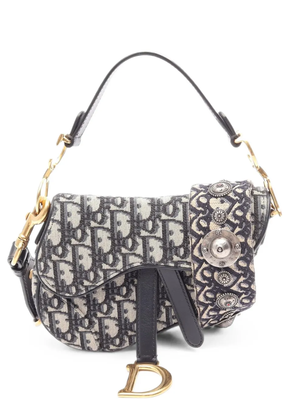 Christian Dior Pre-Owned 2010s Oblique jacquard Saddle shoulder bag - Blau