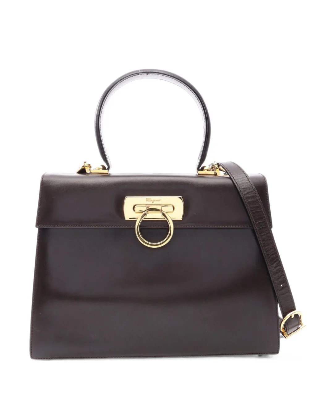 Ferragamo Pre-Owned 2010s Gancini flip-lock tote bag - Marrone