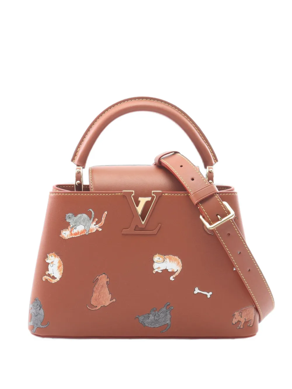 Louis Vuitton Pre-Owned x Grace Coddington 2021 BB Capucines two-way handbag - Marrone