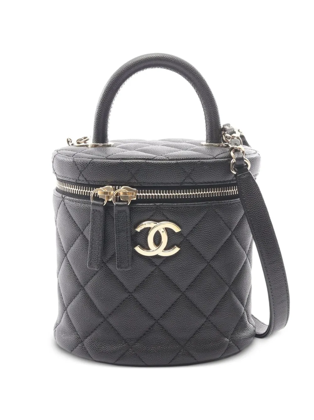CHANEL Pre-Owned CC-logo top-handle leather shoulder bag - Nero
