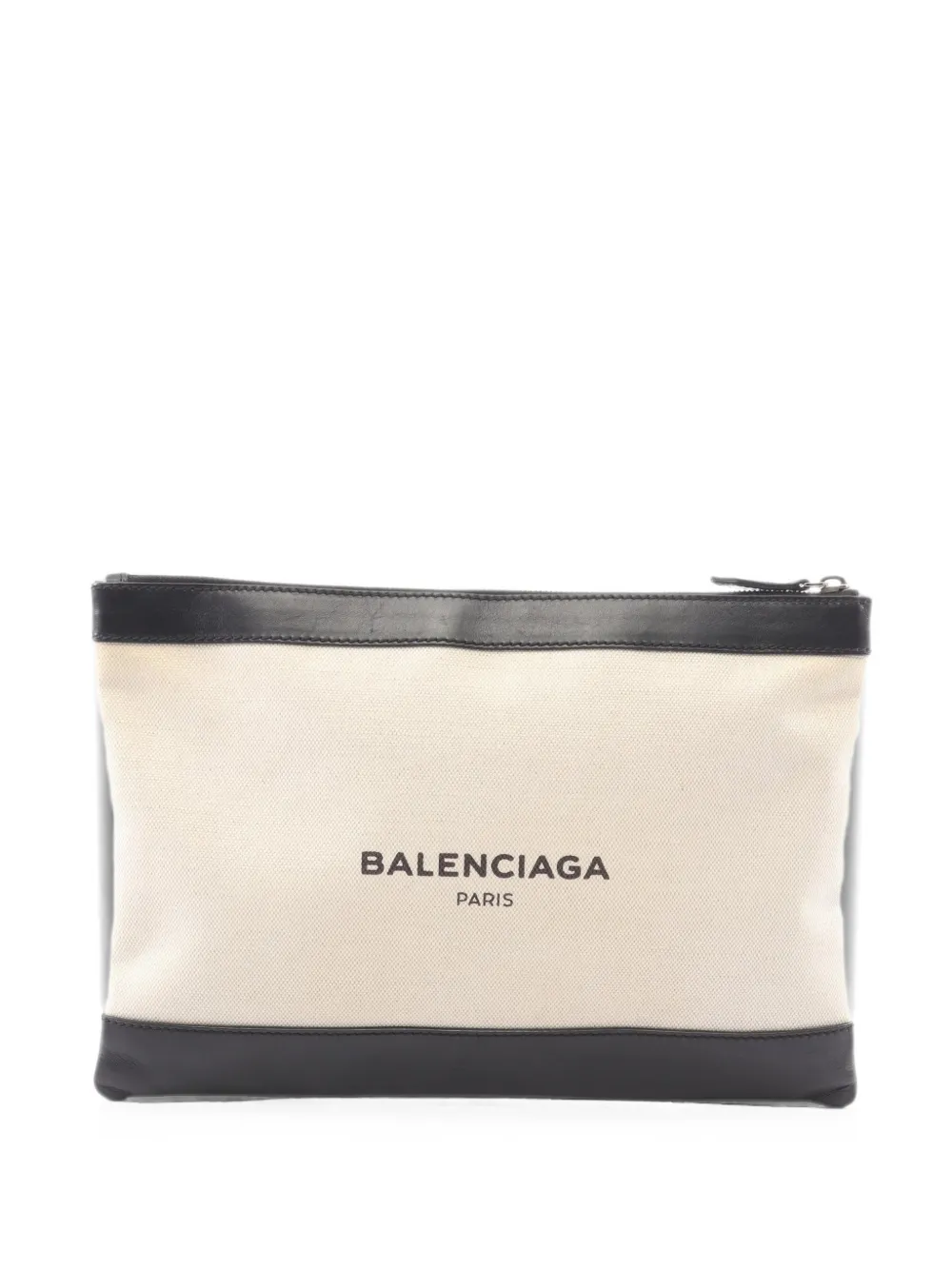 Balenciaga Pre-Owned 2000s medium Navy Clip clutch bag - Nude