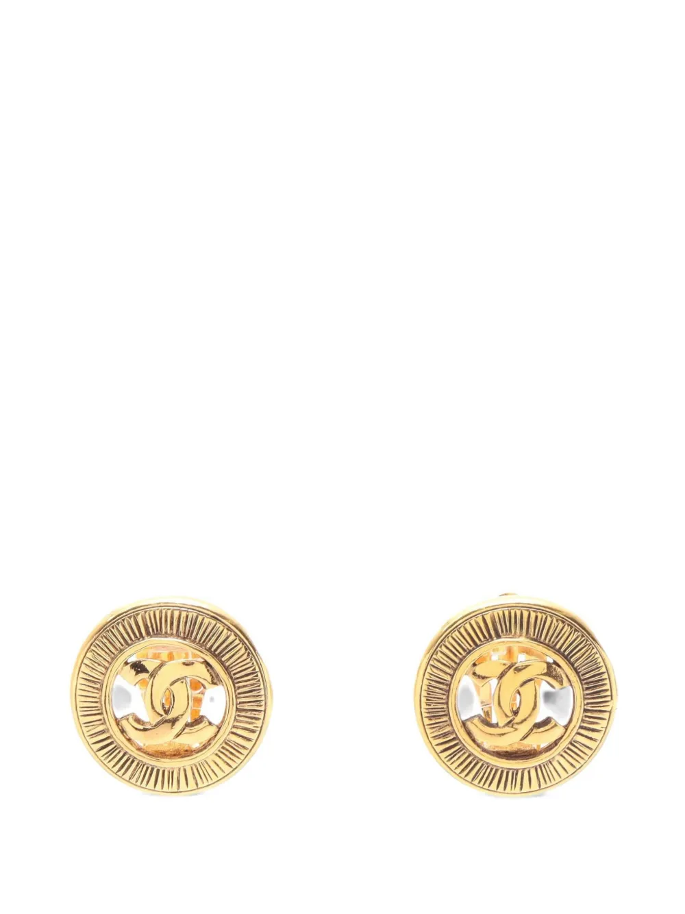 CHANEL Pre-Owned 1986-1988 CC-logo earrings - Gold