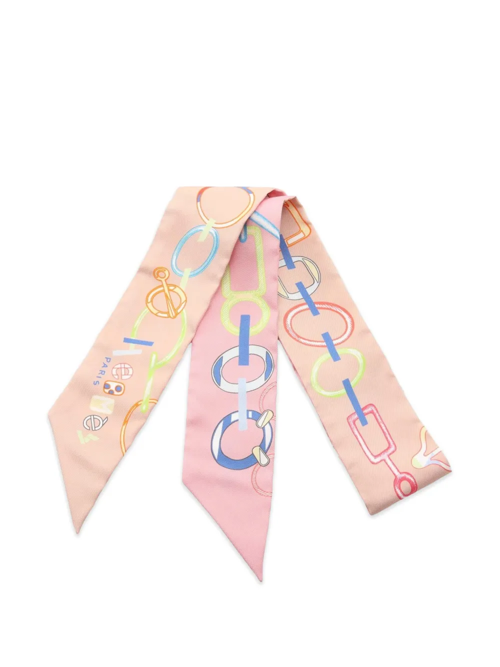 Hermès Pre-Owned 2020s Twilly Do Re Boucles Ribbon scarf - Rosa