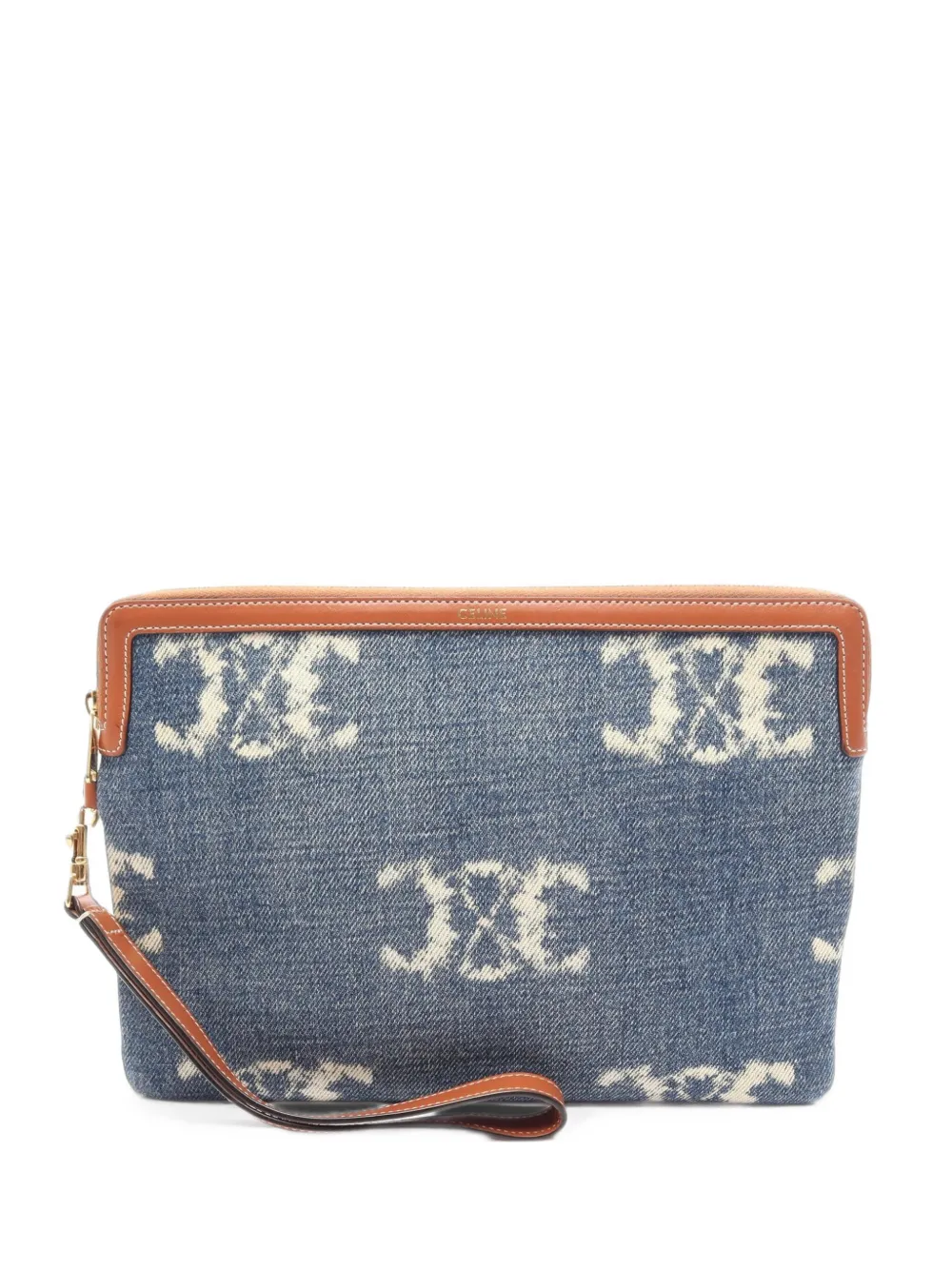 Celine Pre-Owned Clutch Triomphe anni '2010 - Blu