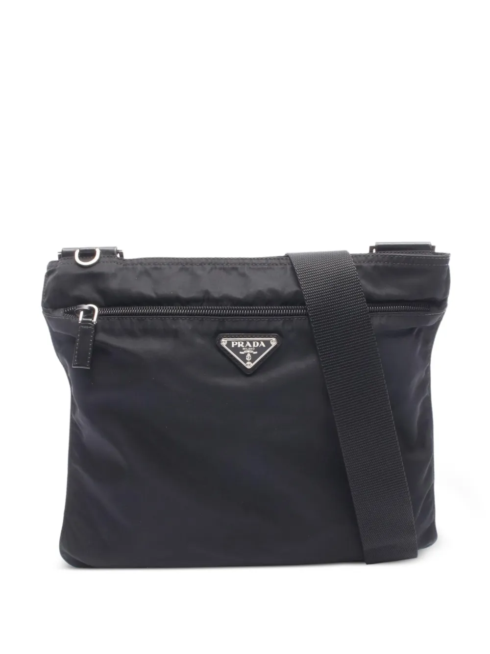 Prada Pre-Owned Borsa a tracolla con placca logo anni 2010 - Nero