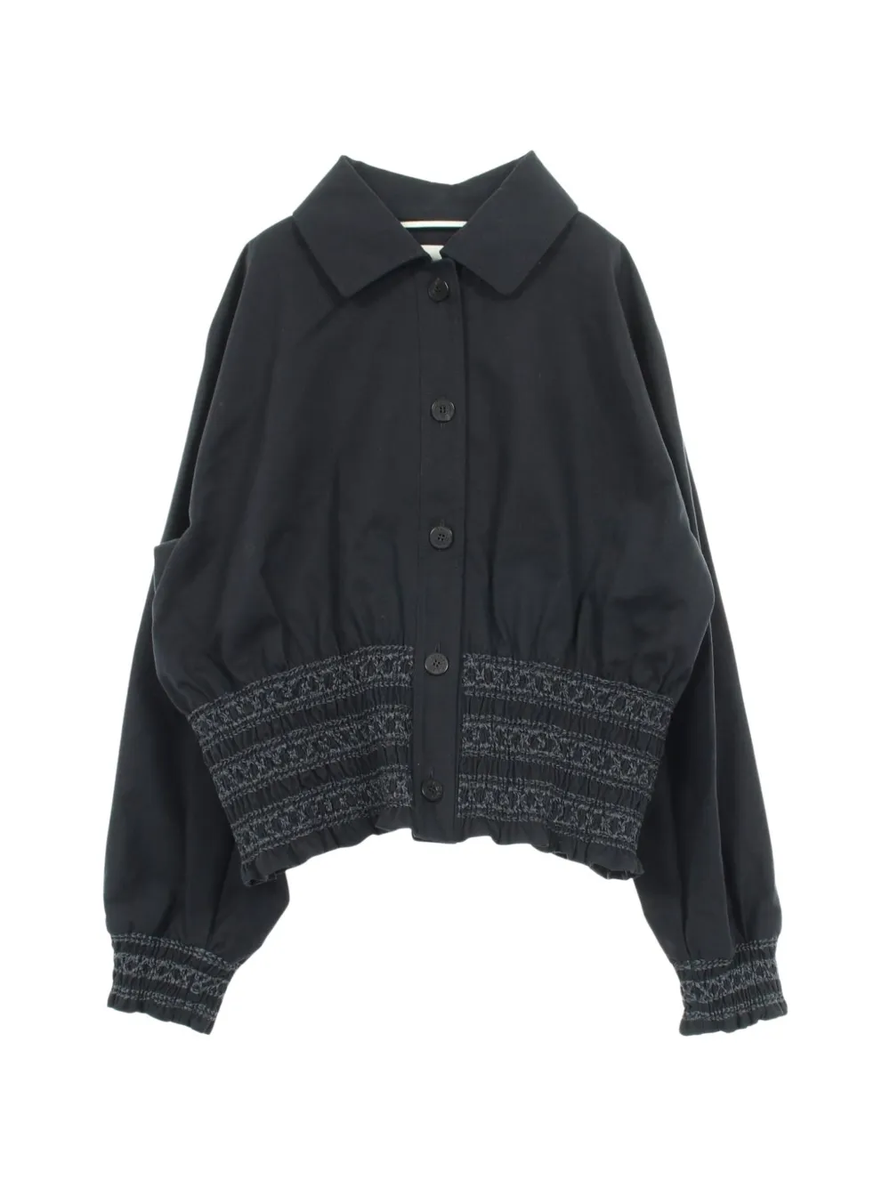 Hermès Pre-Owned 2020s embroidered smocked jacket - Blu