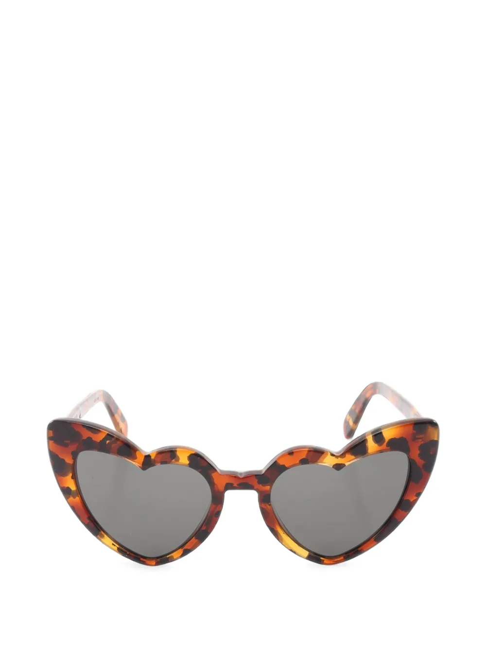 Saint Laurent Pre-Owned 2010s Loulou heart-frame sunglasses - Braun