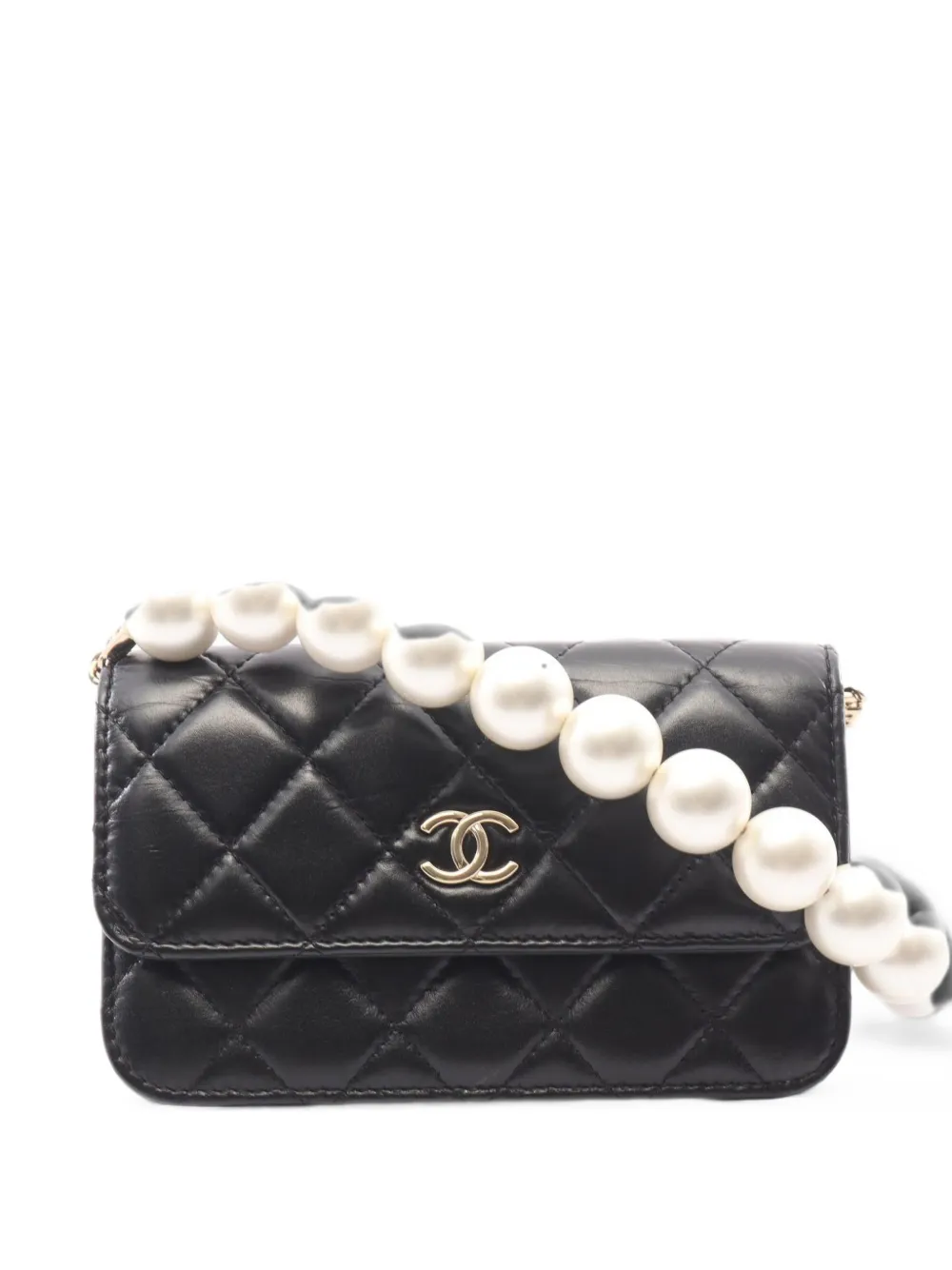 CHANEL Pre-Owned 2021-2022 mini Pearl Flap shoulder bag - Nero