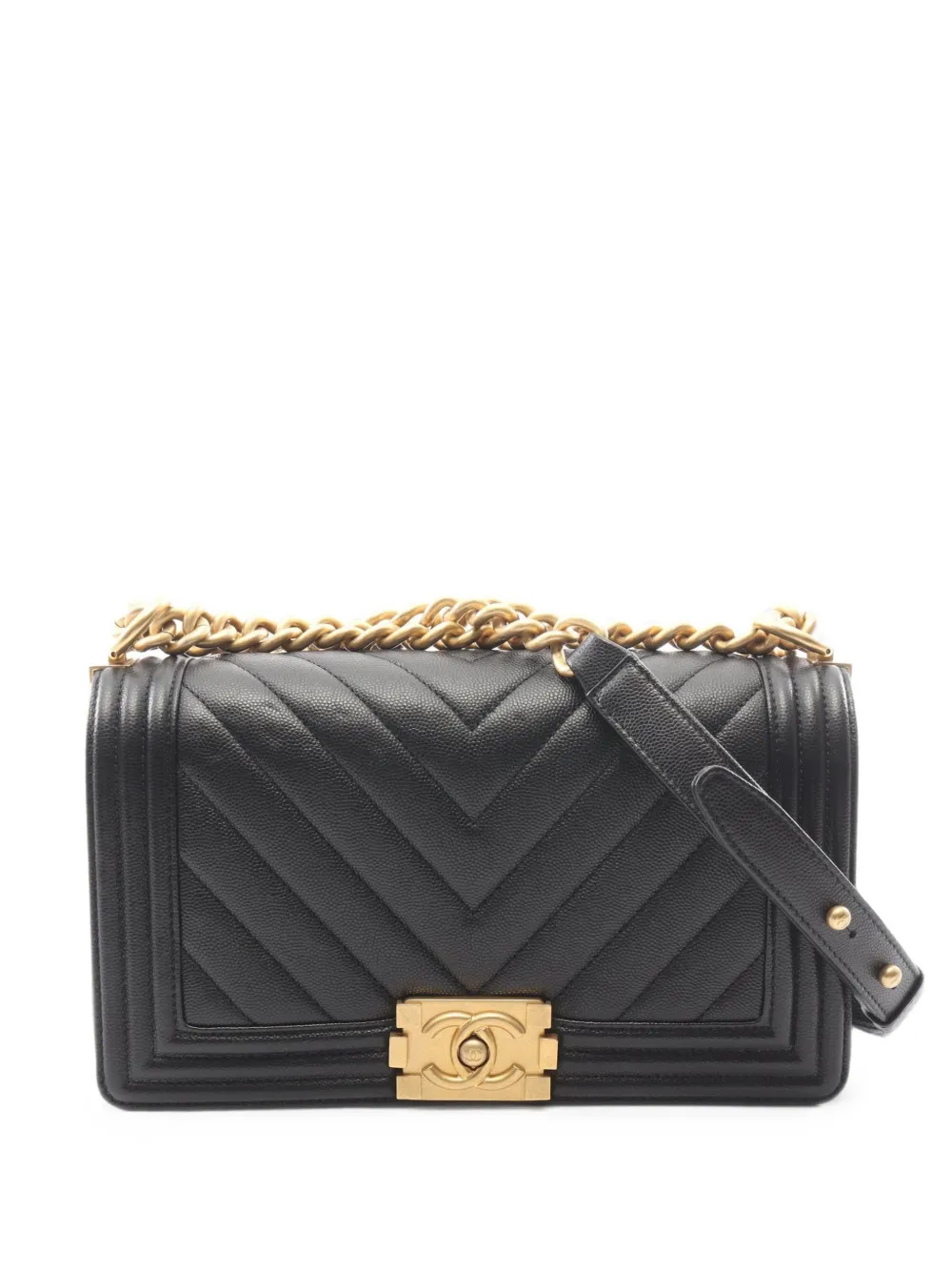 CHANEL Pre-Owned Boy Chanel Chevron shoulder bag - Schwarz