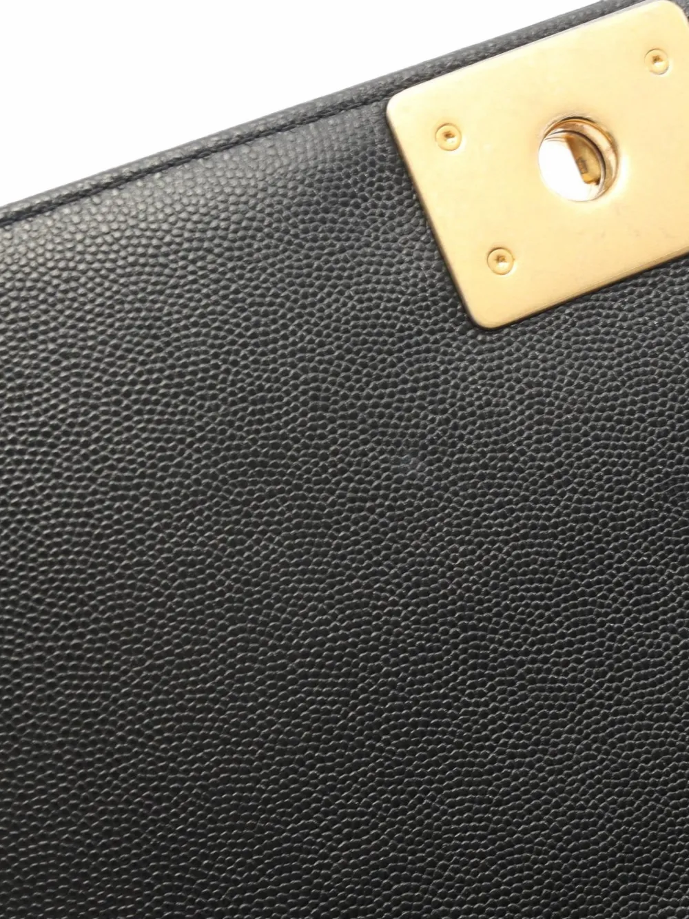 CHANEL Pre-Owned Boy schoudertas met chevron streep Zwart