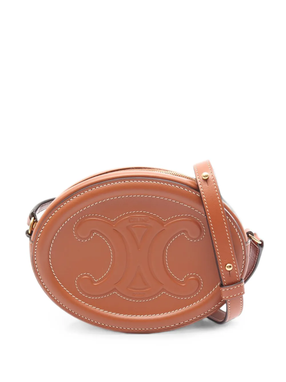Celine Pre-Owned Cuir Triomphe Oval mini bag - Braun