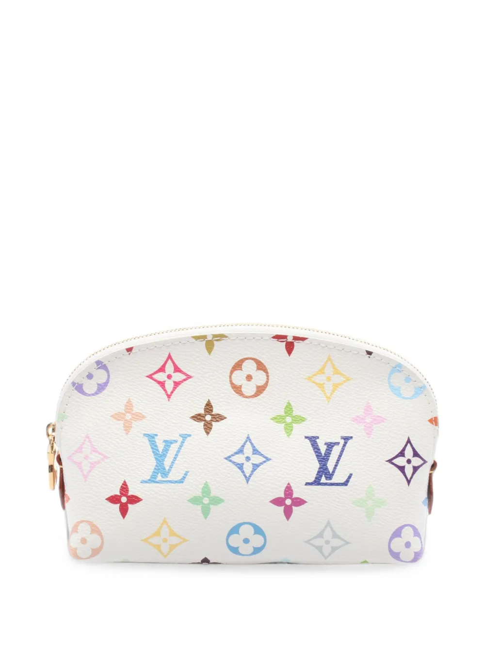Pre-owned Louis Vuitton X Takashi Murakam Monogram Multicolore Cosmetics Pouch In White