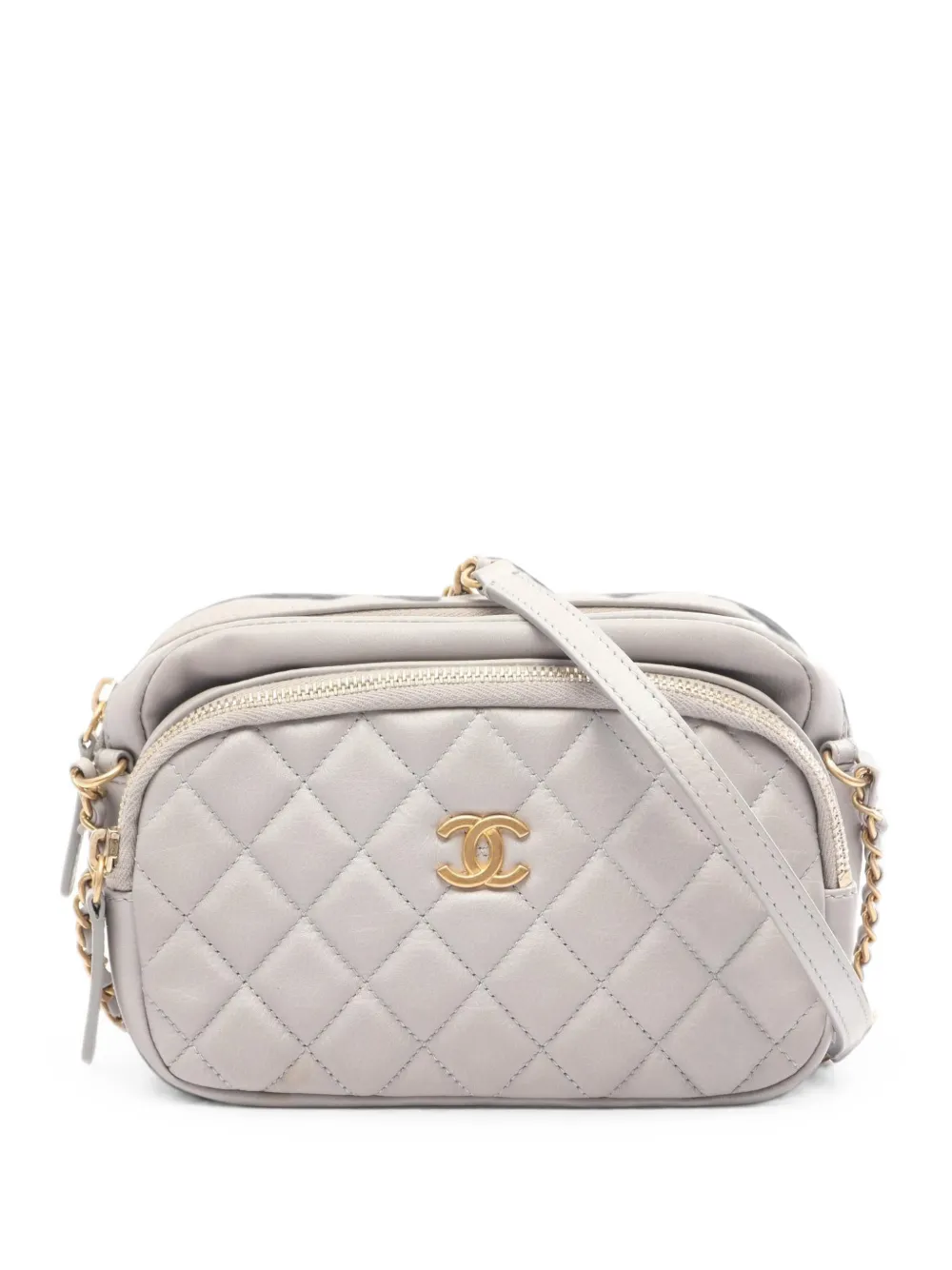 CHANEL Pre-Owned 2019 Camera Matelassé shoulder bag - Grigio