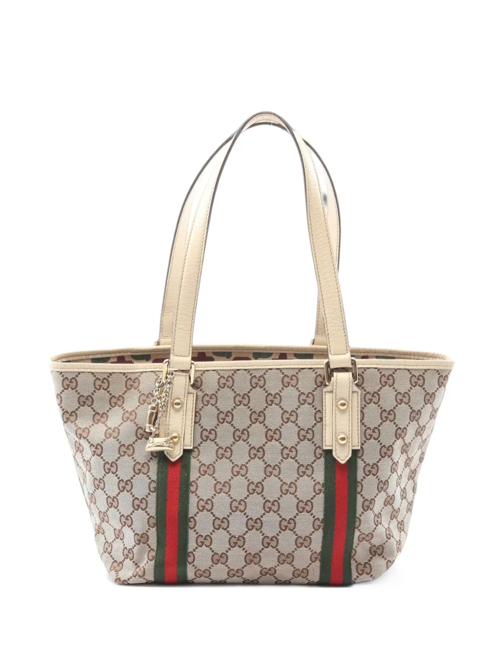 Gucci Pre-Owned 2000s Trotter Tote Bag mit Monogrammmuster - Nude