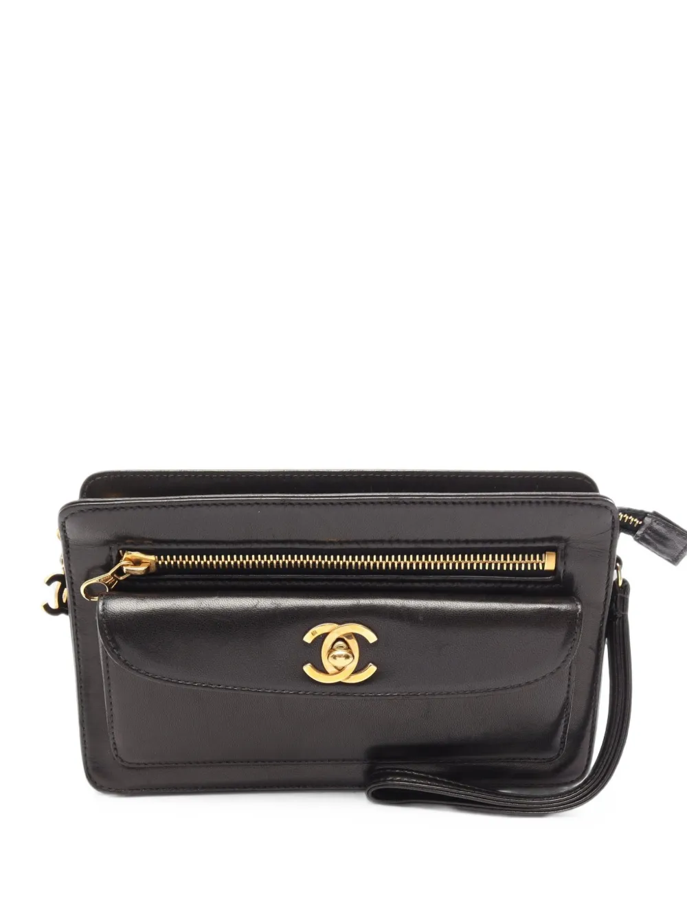 CHANEL Pre-Owned 1996-1997 CC Coco Mark turn-lock clutch bag - Nero