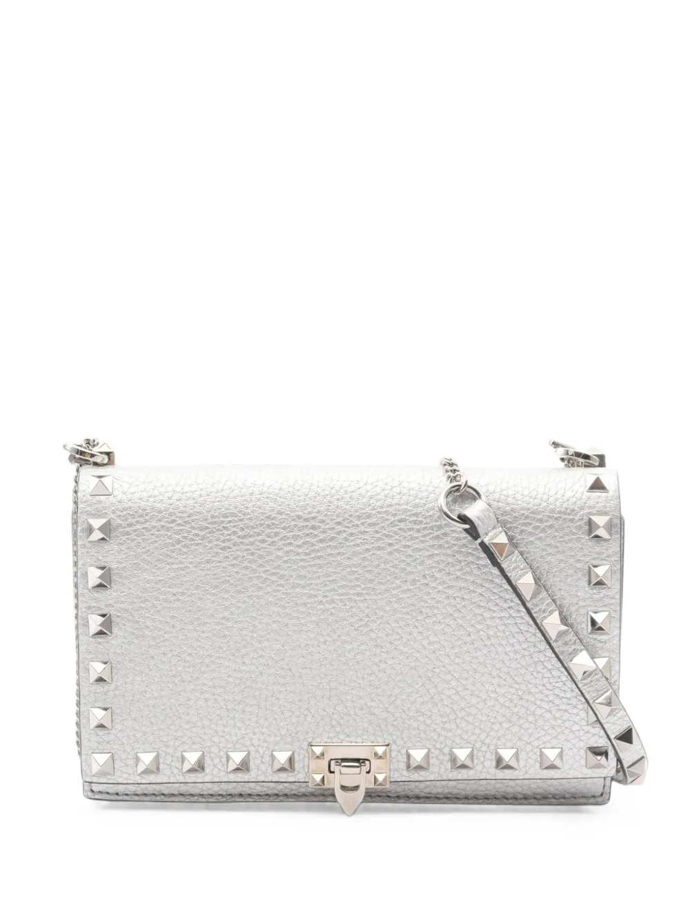 Valentino Garavani Pre-Owned 2010s Rockstud Portemonnaie mit Kette - Silber