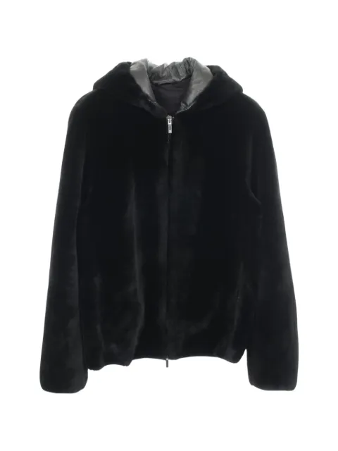 Giorgio Armani Pre-Owned 2010s hooded Mouton jacket