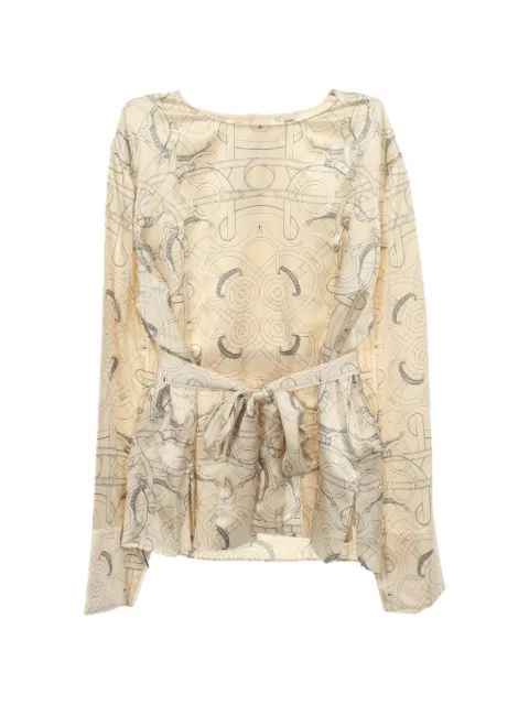 Hermès Pre-Owned 2010s Eperon d'Or belted blouse