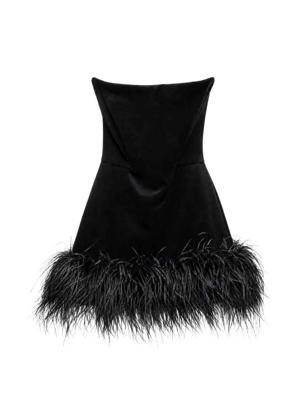 Bronx and Banco feather-trim strapless mini dress