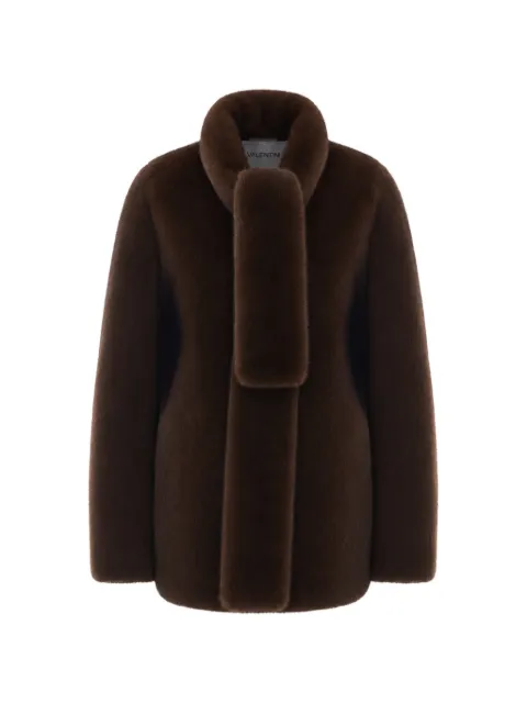 VALENTINI 1972 faux-fur funnel-neck jacket