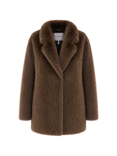 VALENTINI 1972 faux-fur notched-lapels coat