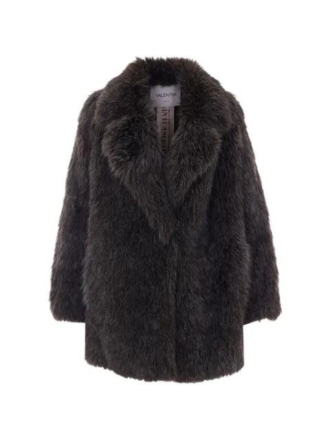 VALENTINI 1972 faux-fur notch-lapel coat