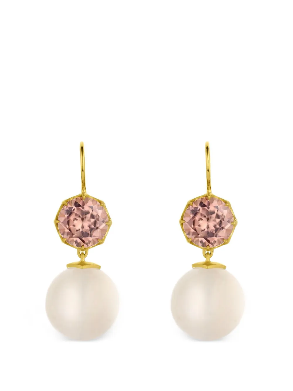 Leigh Maxwell rose zircon and moonstone earrings - Oro
