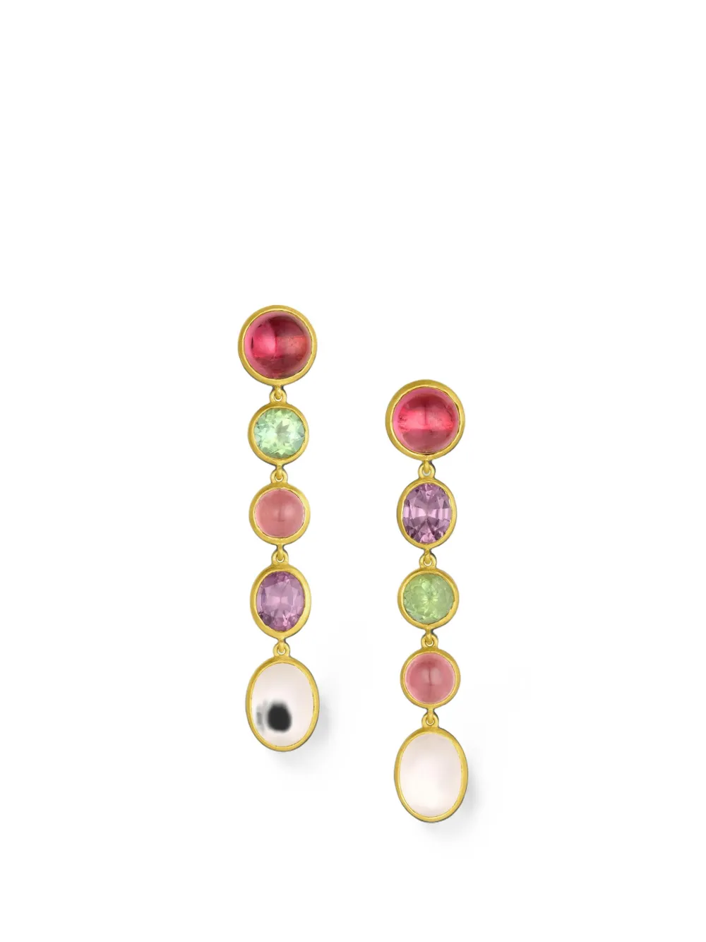 Leigh Maxwell tourmaline and moonstone drop earrings - Gold