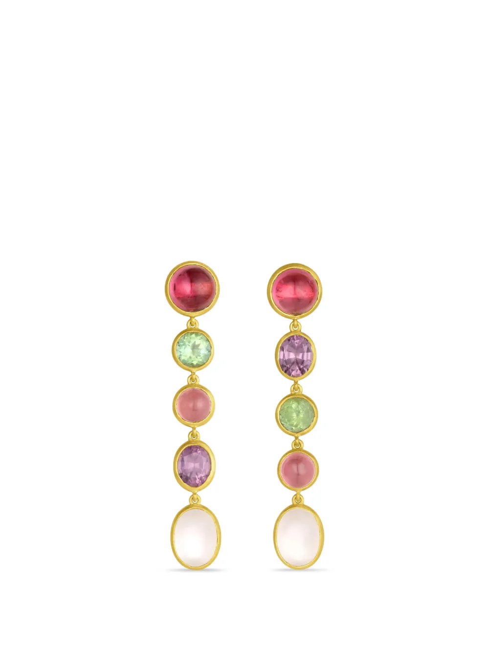 Leigh Maxwell tourmaline and moonstone drop earrings - Oro