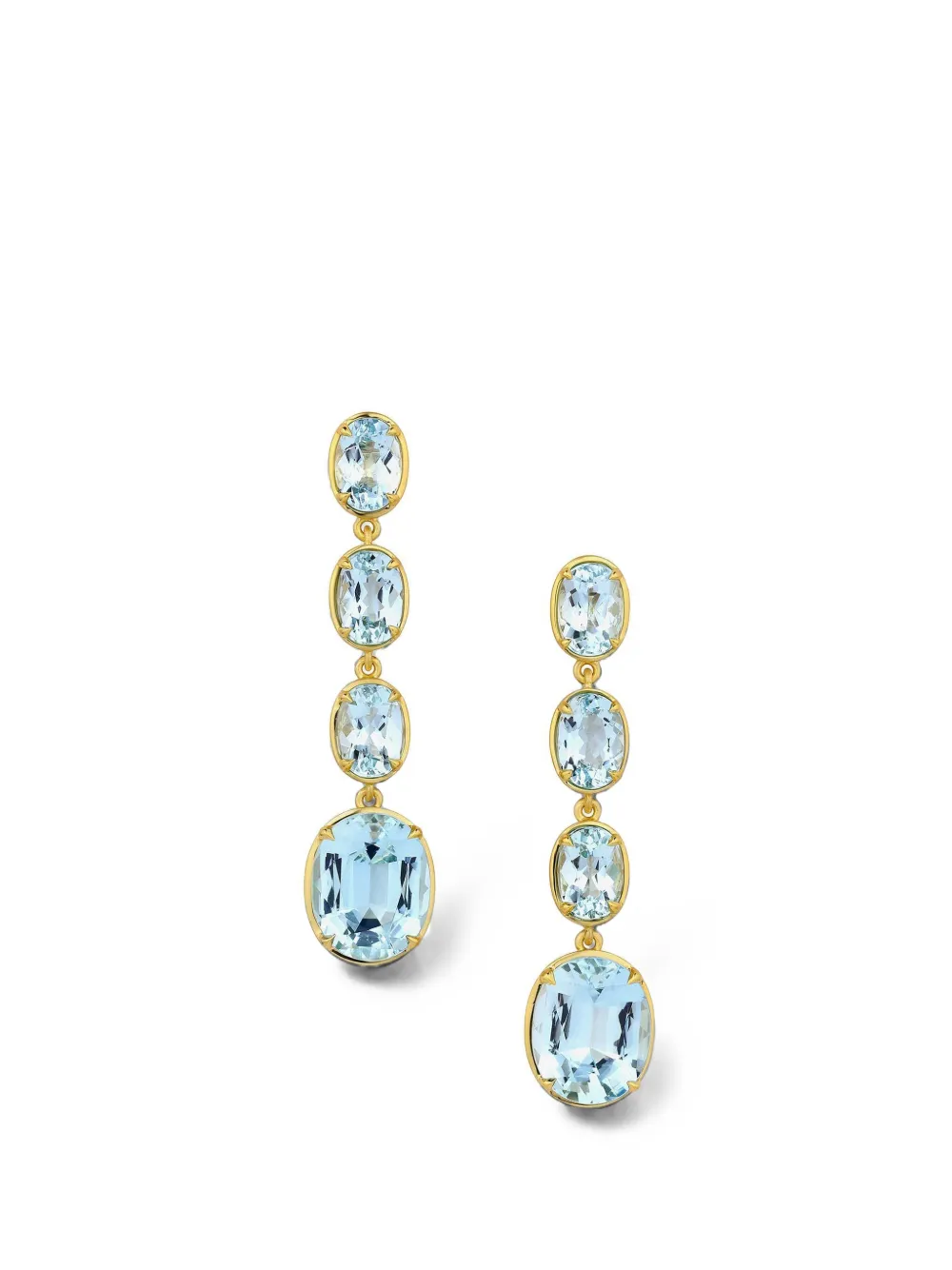 Leigh Maxwell aquamarine faceted drop earrings - Gold