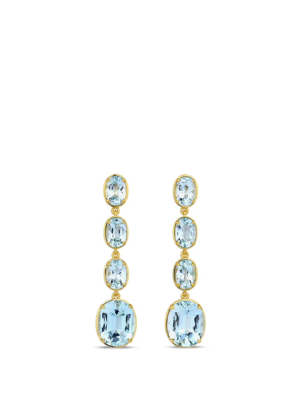 Leigh Maxwell aquamarine faceted drop earrings - Oro