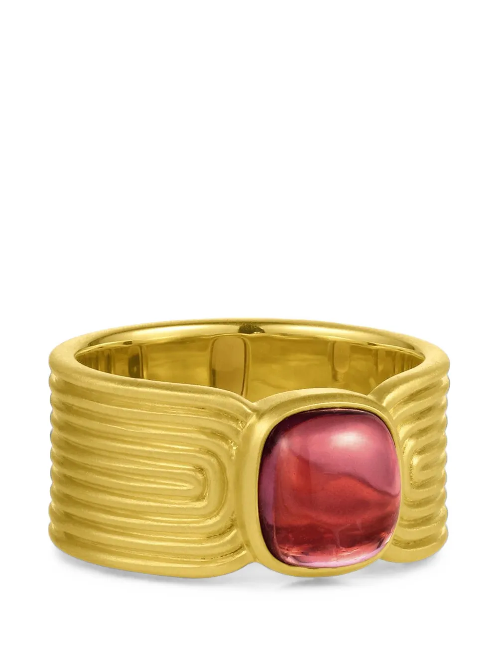 Leigh Maxwell pink tourmaline cabochon ridge ring - Oro