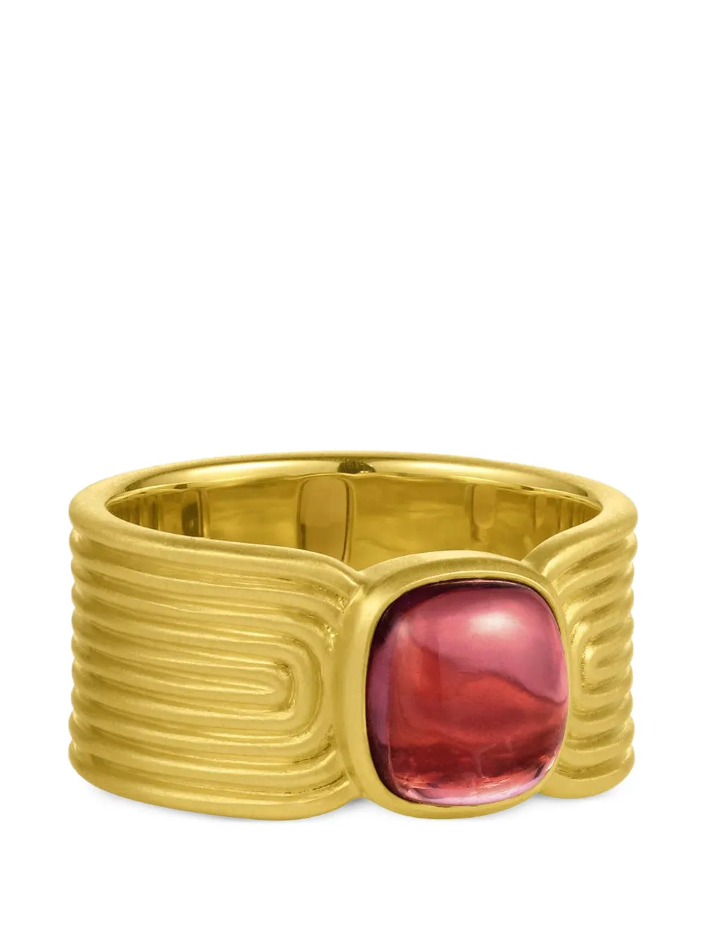 Leigh Maxwell pink tourmaline cabochon ridge ring - Oro