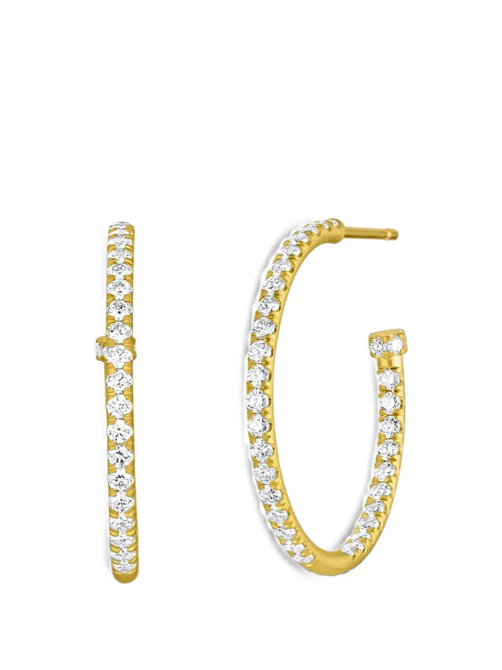Leigh Maxwell diamond pavé hoop earrings - Gold