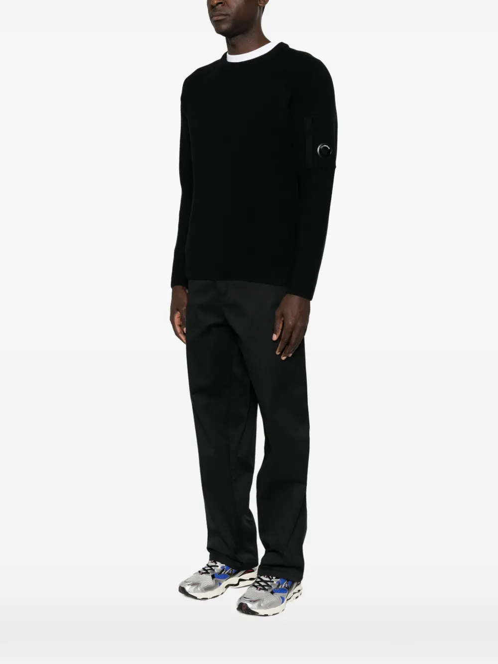 C.P. Company Trui met raglan mouwen en Lens-detail Zwart